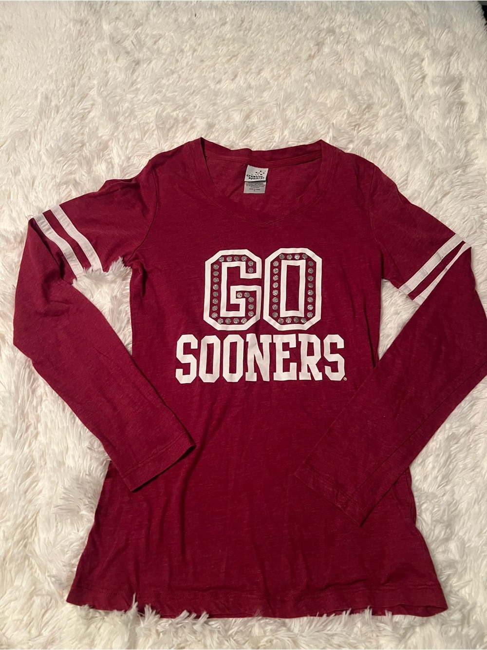 GO SOONERS Women's Long Sleeve Tee - Crimson